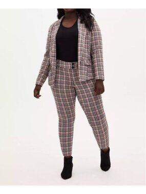 Torrid Pants Womens 20 Plaid Ankle Skinny Ponte Knit Mid Rise Work Career